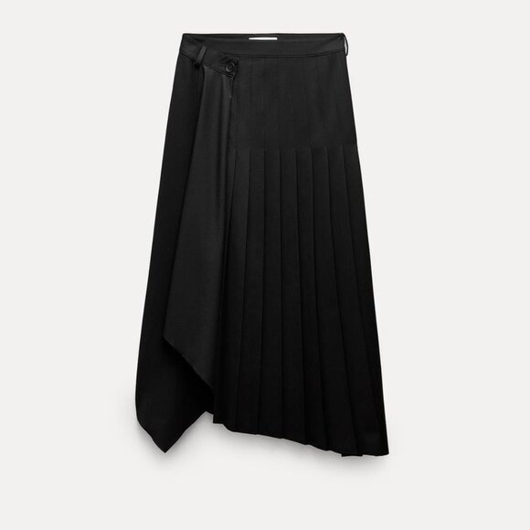 NWT ZARA PLEATED SKIRT ZW COLLECTION BLACK - Picture 9 of 10